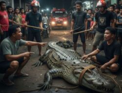 Buaya 2,2 Meter Muncul di Permukiman Warga Inhil, Ini Kronologinya
