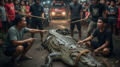 Buaya 2,2 Meter Muncul di Permukiman Warga Inhil, Ini Kronologinya